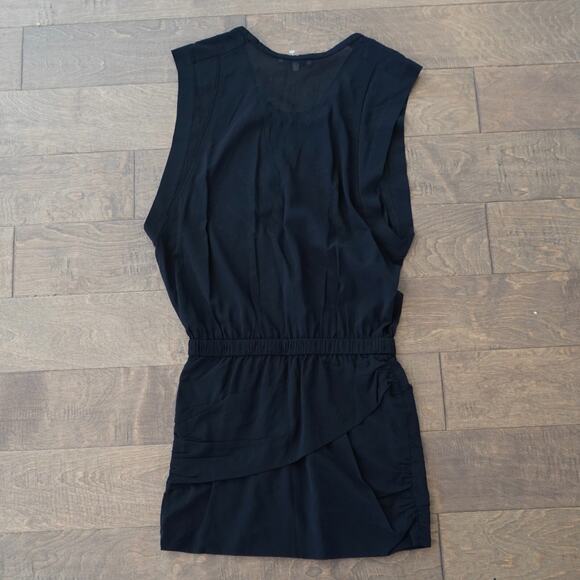 IRO Brady Silk Embroidered Ruched Dress in Black Size FR38 /‎ US S/M - Picture 6 of 8